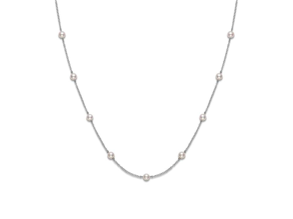 Mikimoto White Gold Chain Akoya Pearl Necklace